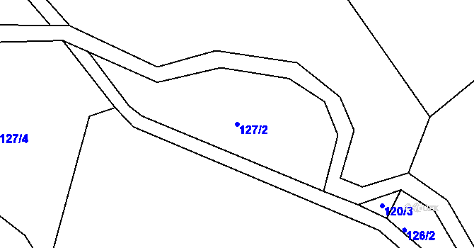 Parcela st. 127/2 v KÚ Jelení u Nových Hamrů, Katastrální mapa