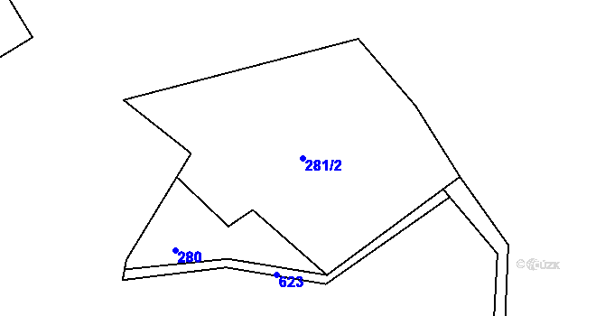 Parcela st. 281/2 v KÚ Jelení u Nových Hamrů, Katastrální mapa