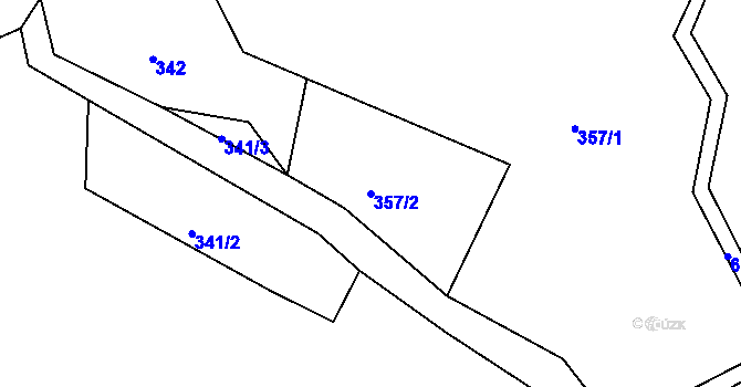 Parcela st. 357/2 v KÚ Jelení u Nových Hamrů, Katastrální mapa