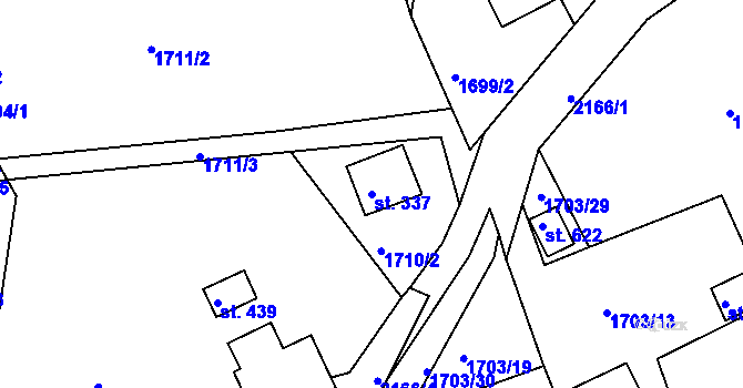 Parcela st. 337 v KÚ Nové Hamry, Katastrální mapa
