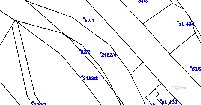 Parcela st. 2182/4 v KÚ Nové Hamry, Katastrální mapa
