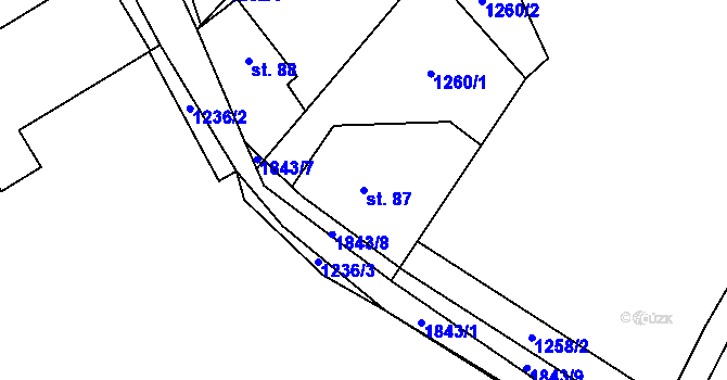 Parcela st. 87 v KÚ Nové Heřminovy, Katastrální mapa