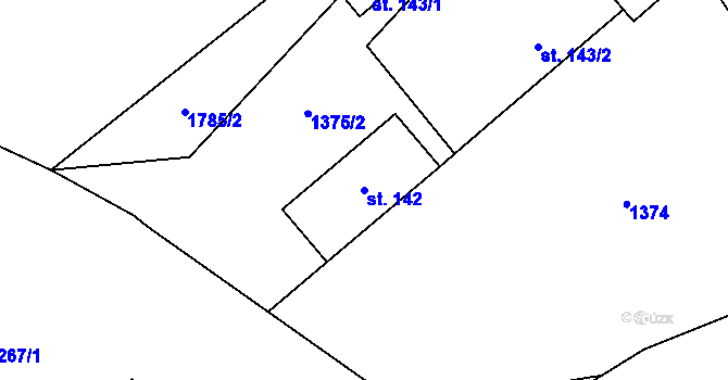 Parcela st. 142 v KÚ Nové Heřminovy, Katastrální mapa