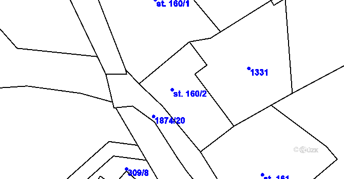 Parcela st. 160/2 v KÚ Nové Heřminovy, Katastrální mapa
