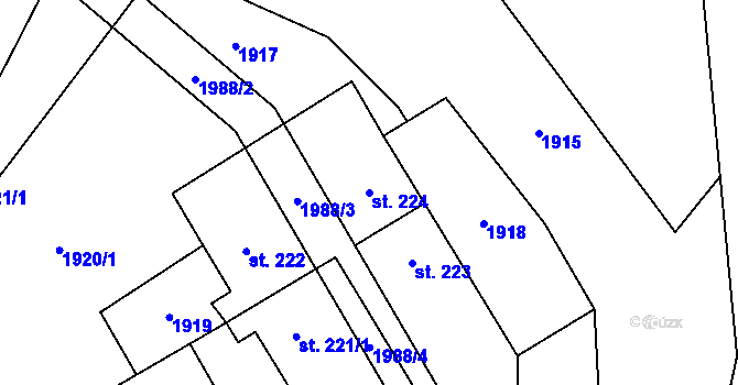 Parcela st. 224 v KÚ Nové Heřminovy, Katastrální mapa