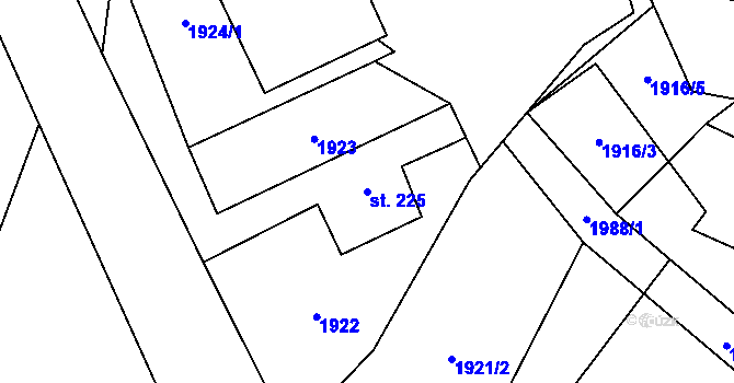 Parcela st. 225 v KÚ Nové Heřminovy, Katastrální mapa