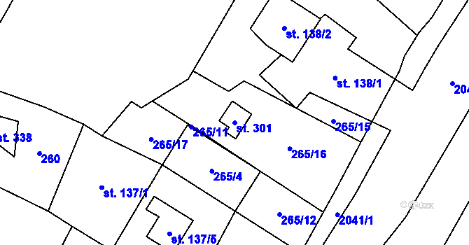 Parcela st. 301 v KÚ Nové Heřminovy, Katastrální mapa