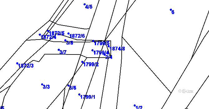 Parcela st. 2/4 v KÚ Nové Heřminovy, Katastrální mapa