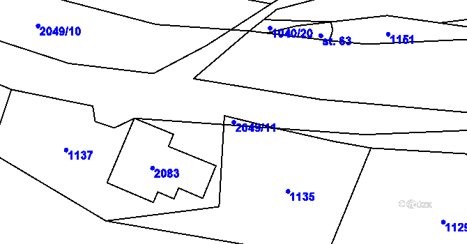 Parcela st. 2049/11 v KÚ Nové Heřminovy, Katastrální mapa