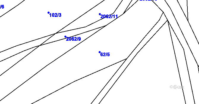 Parcela st. 62/5 v KÚ Nové Heřminovy, Katastrální mapa
