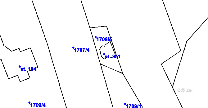 Parcela st. 351 v KÚ Nové Heřminovy, Katastrální mapa