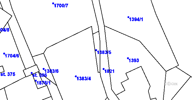 Parcela st. 1383/5 v KÚ Nové Heřminovy, Katastrální mapa