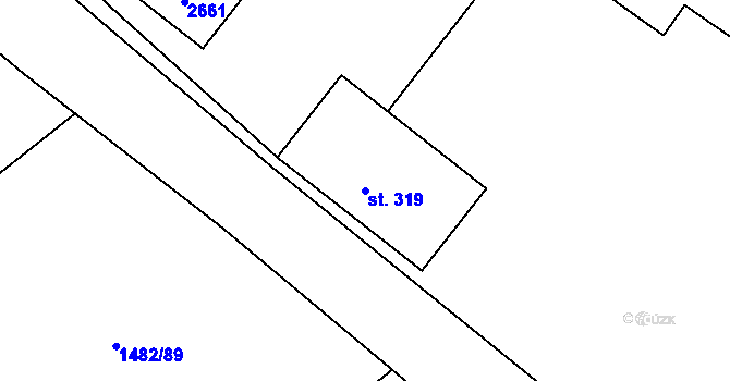 Parcela st. 319 v KÚ Byňov, Katastrální mapa