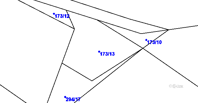 Parcela st. 173/13 v KÚ Nakolice, Katastrální mapa