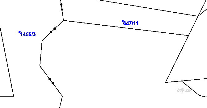 Parcela st. 647/12 v KÚ Nakolice, Katastrální mapa