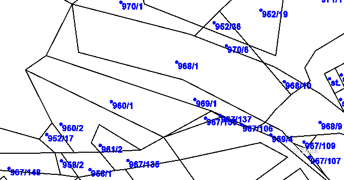 Parcela st. 969 v KÚ Nové Hrady, Katastrální mapa