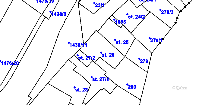 Parcela st. 26 v KÚ Údolí u Nových Hradů, Katastrální mapa