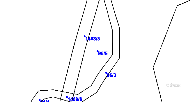 Parcela st. 96/5 v KÚ Údolí u Nových Hradů, Katastrální mapa