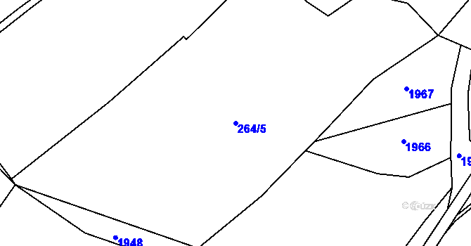 Parcela st. 264/5 v KÚ Veveří u Nových Hradů, Katastrální mapa