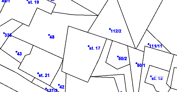 Parcela st. 17 v KÚ Mokrá Lhota, Katastrální mapa