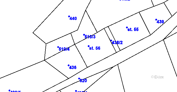 Parcela st. 56 v KÚ Mokrá Lhota, Katastrální mapa