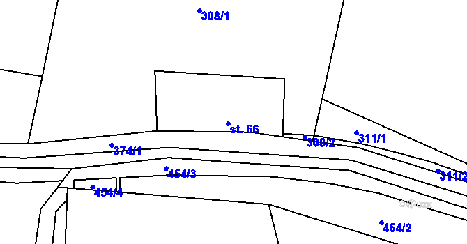Parcela st. 66 v KÚ Mokrá Lhota, Katastrální mapa