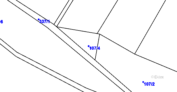 Parcela st. 107/4 v KÚ Mokrá Lhota, Katastrální mapa