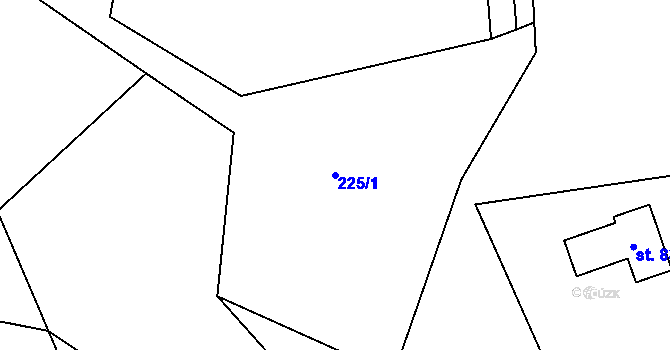 Parcela st. 225/1 v KÚ Mokrá Lhota, Katastrální mapa