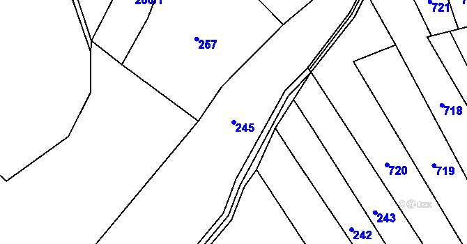 Parcela st. 245 v KÚ Mokrá Lhota, Katastrální mapa