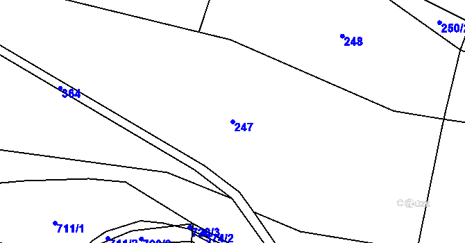 Parcela st. 247 v KÚ Mokrá Lhota, Katastrální mapa