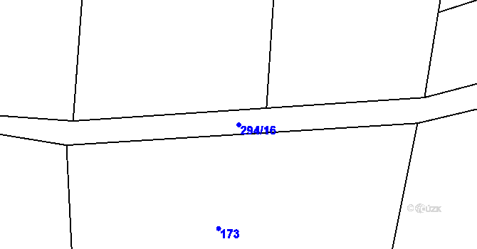 Parcela st. 294/16 v KÚ Mokrá Lhota, Katastrální mapa