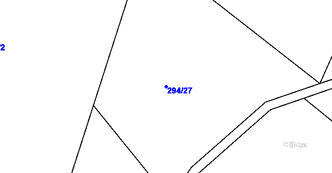Parcela st. 294/27 v KÚ Mokrá Lhota, Katastrální mapa