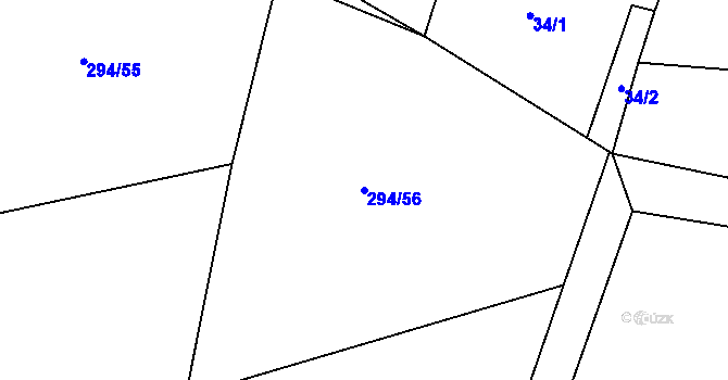 Parcela st. 294/56 v KÚ Mokrá Lhota, Katastrální mapa