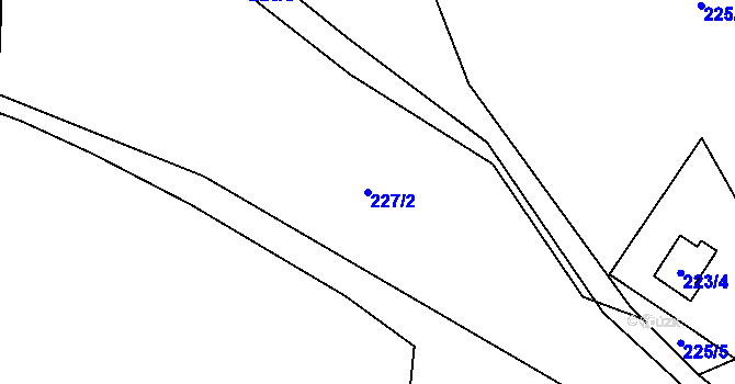 Parcela st. 227/2 v KÚ Mokrá Lhota, Katastrální mapa