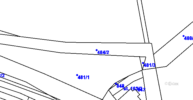 Parcela st. 484/2 v KÚ Mokrá Lhota, Katastrální mapa