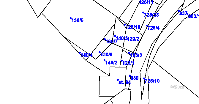 Parcela st. 130/8 v KÚ Nové Hrady u Skutče, Katastrální mapa