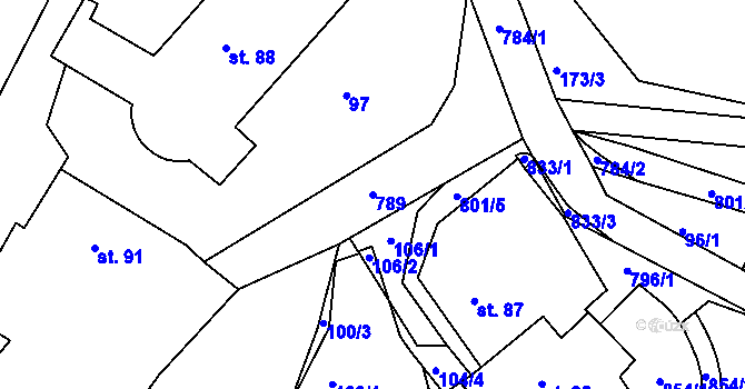 Parcela st. 789 v KÚ Nové Hrady u Skutče, Katastrální mapa
