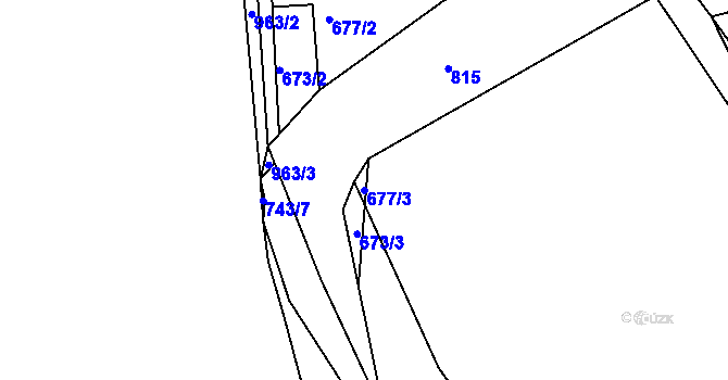 Parcela st. 677/3 v KÚ Nové Hrady u Skutče, Katastrální mapa