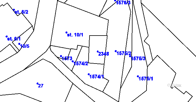 Parcela st. 10/2 v KÚ Nové Losiny, Katastrální mapa