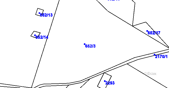 Parcela st. 652/3 v KÚ Nové Losiny, Katastrální mapa