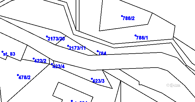 Parcela st. 784 v KÚ Nové Losiny, Katastrální mapa