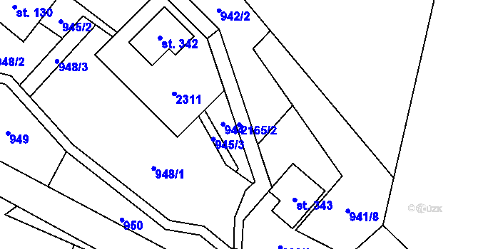 Parcela st. 2165/2 v KÚ Nové Losiny, Katastrální mapa