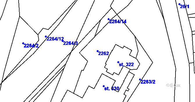 Parcela st. 2262 v KÚ Nové Losiny, Katastrální mapa