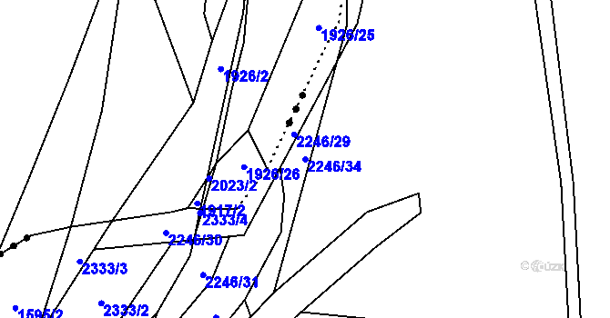 Parcela st. 2246/34 v KÚ Nové Losiny, Katastrální mapa
