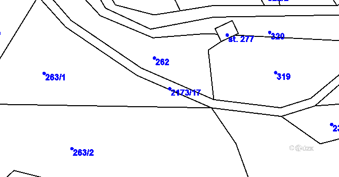 Parcela st. 2173/17 v KÚ Nové Losiny, Katastrální mapa