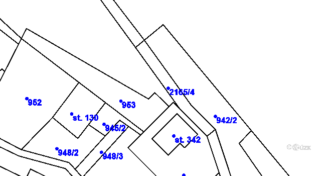 Parcela st. 2165/4 v KÚ Nové Losiny, Katastrální mapa