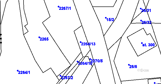 Parcela st. 2264/13 v KÚ Nové Losiny, Katastrální mapa