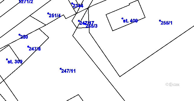 Parcela st. 255/4 v KÚ Nové Losiny, Katastrální mapa