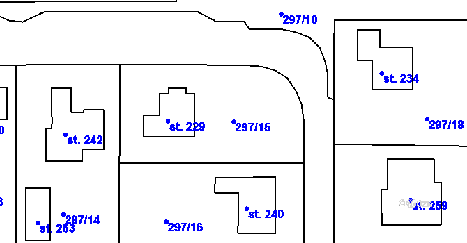 Parcela st. 297/15 v KÚ Nové Město nad Cidlinou, Katastrální mapa