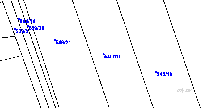 Parcela st. 546/20 v KÚ Nové Město nad Cidlinou, Katastrální mapa